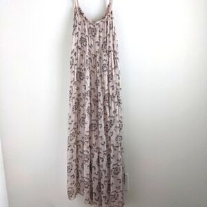 ELANA Balai Silk Blend Tiered Maxi Dress M